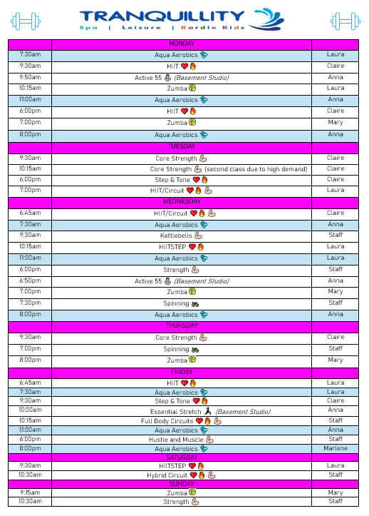 Class timetable June 2025# Class timetable June 2025#