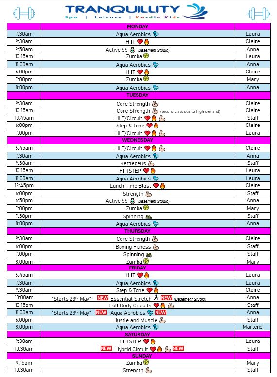 Class timetable May 2025 updated Class timetable May 2025 updated