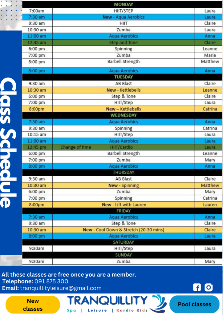 Free Classes Timetable (5) Free Classes Timetable (5)