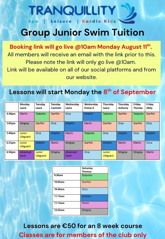 Lessons junior swim Lessons junior swim