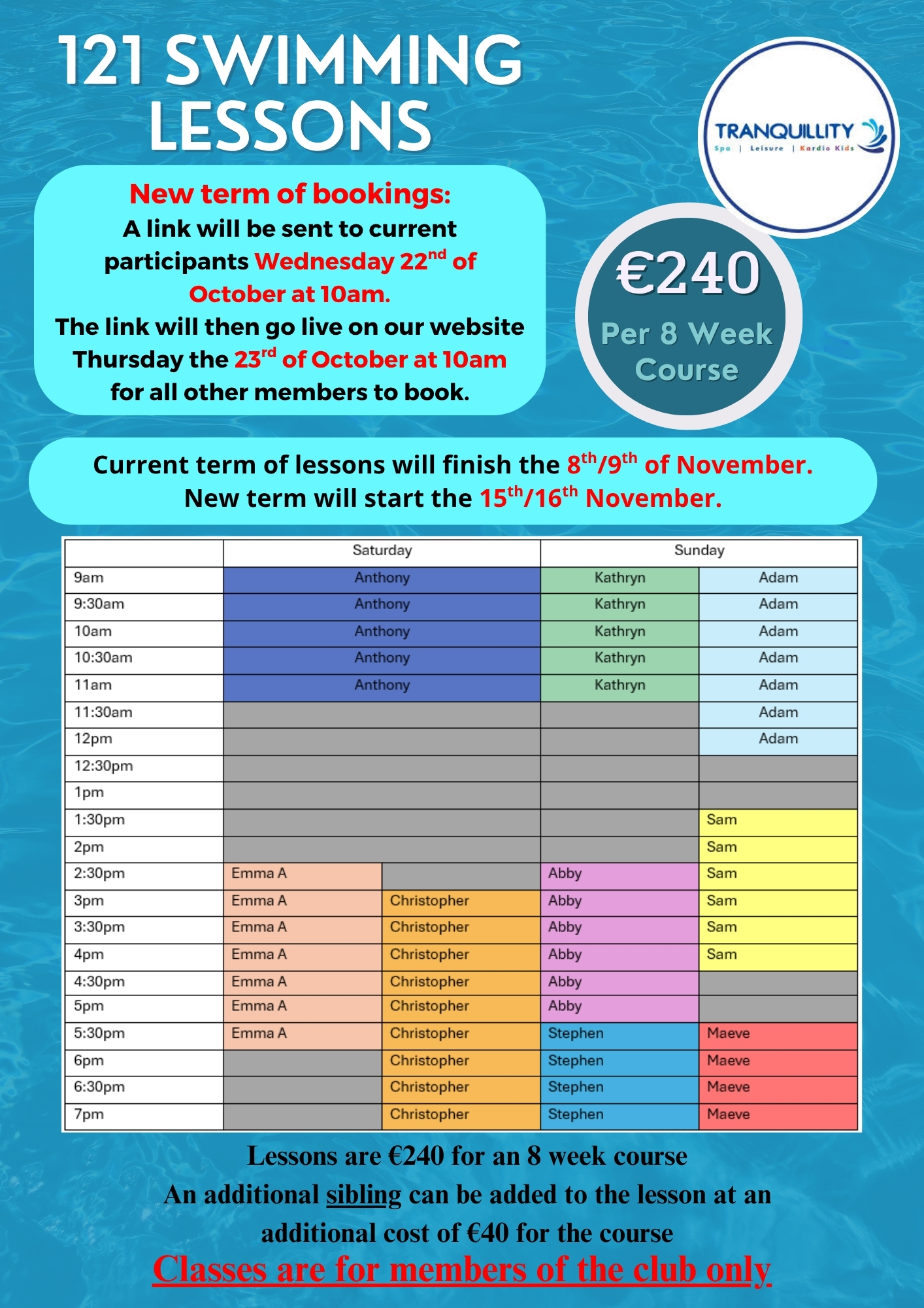 121 swimming lessons November 2025 121 swimming lessons November 2025